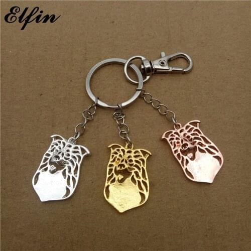 Elfin Trendy Border Collie Key Chains Gold Color Silver Color Fashion Jewellery Border Collie Key Rings