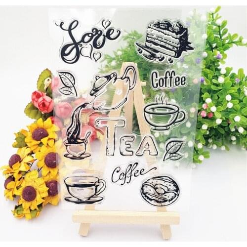 Hot selling tea alphabet transparent clear stamp / silicone seal roller stamp DIY scrapbook album / card production