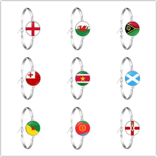 Ireland, Wales, Vanuatu, Tonga, Suriname, Scotland, French Guiana, Eritrea, Northern Ireland Nation Flag Chain Bracelet Gift