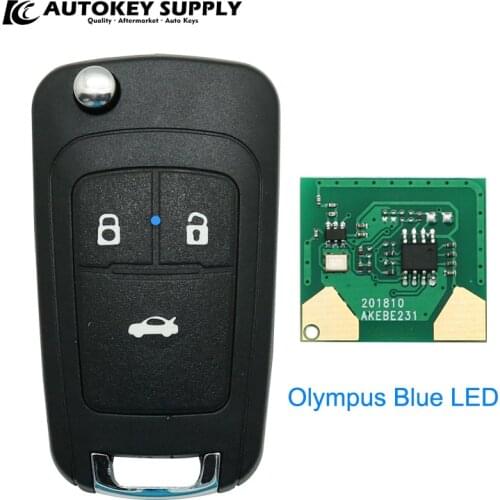 Car-styling Flip key Modified For Chevrolet+Olympus blue LED frequency 433 for car key AKBPCP103
