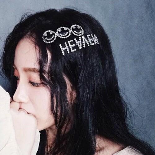 Crystal Rhinestones Letter Hair Clips For Womens Accessories Girls Hair Styling Tool Hair Barrettes Diamond Hairpins For Women