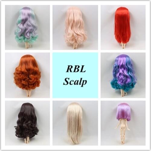 RBL Scalp 1/6 Blyth Doll Wigs Multiple hair color hairstyles including the hard endoconch dome brown with bang/no bangs fringe