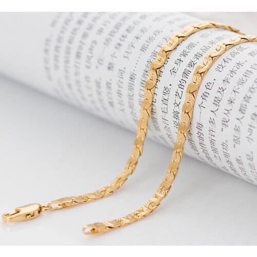 Fashion python pattern flat necklace plated gold-filled gold couple jewelry do not fade Christmas gifts