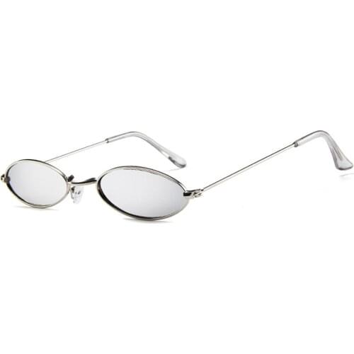 Fashion Brand Designer Small Oval Sunglasses Women Men Clear Color Lenses Unisex Ellipse Sun Glasses For Female UV400