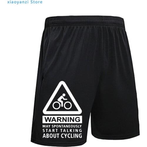 Warning May Spontaneously Start Talking About Cyclings Shorts Men Funny Printed Casual Sports Short Pants Streetwear Homme