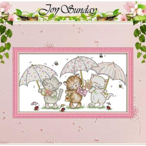 The Three Little Kittens Counted Cross Stitch 11CT 14CT Cross Stitch Set Wholesale DIY Cross-stitch Kit Embroidery Needlework