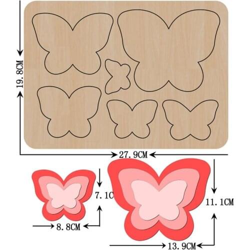 Layers Butterfly Set Wooden Cutting Die & Wood Knife Blade Punch Dies Mold For Cutter Leather Fabric making scrapbook doll