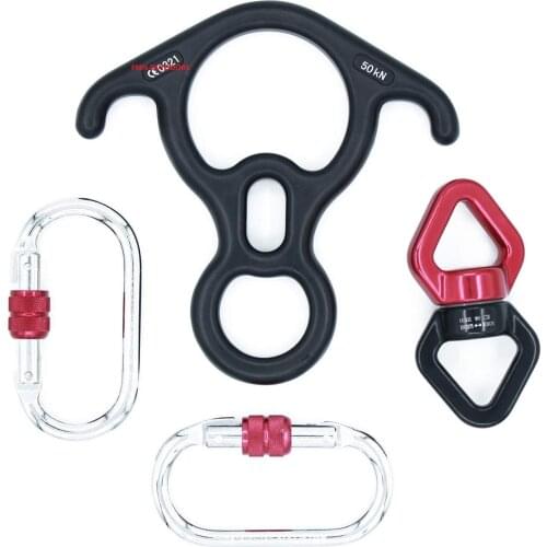 Aerial Silks & Climbing Hardware Set Rescue Figure 8 & Rope Swivel for Aerial Yoga Hammock,Mountaineering Swivel