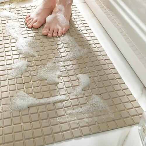 Non-slip Bathroom Mat Bath Tub Shower Mat 40x71cm Rectangle PVC Anti-skid Bath Carpet Suction Cup Bath Mat Bathroom Supplies