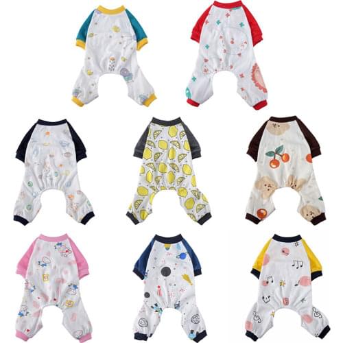 New Pet Dog Clothes Dog Pajamas Cat Pyjama Pet Jumpsuit For Small Dogs Sleepingwear Warm Cat Clothing Cat Coat Yorkshir Shirt 35