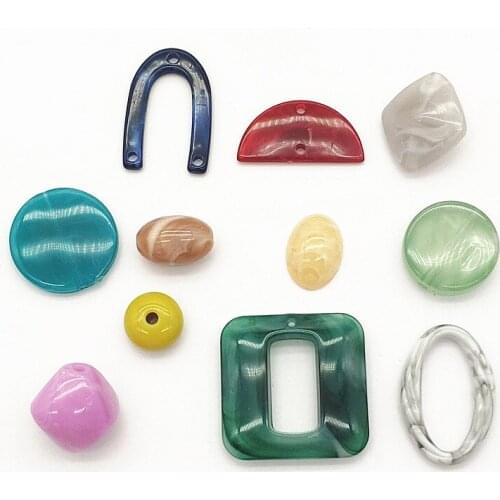 New arrival! Low-priced Acrylic Marble Effect Beads for Handmade Jewelry Bracelet Earring DIY Parts