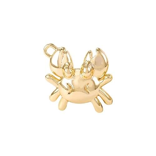 Factory Wholesale Gold Color Brass Crab Charms Pendants Necklace Bracelet Earring Diy Jewelry Making Supplies Accessories