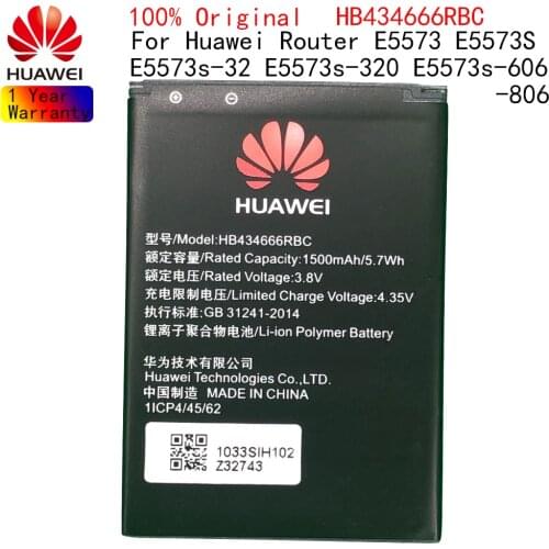 Original Huawei Battery HB434666RBC for Huawei WIFI Router E5573 E5573S E5573S-32 E5573S-320 E5573S-606 E5573S-806 1500mAh