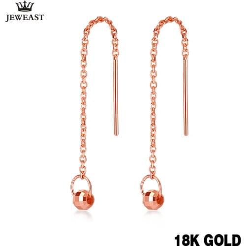 18k Pure Gold Drop Earring Trendy Exquisite Beautiful Elegant Classic Girl Miss Gift Wear 2020 New Women Party Good Fine Buauty