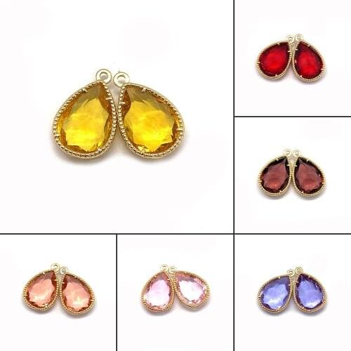 The Charm of Jewelry Making, Various Colors of Gold Alloy Pendants, Diy Anklet Accessories, 10PCS Metal Crystal Jewelry