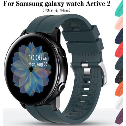 20mm Watch Band For Samsung galaxy watch Active 2 40mm 44mm Strap Silicone Watchbands Sport Bracelet For galaxy watch 3 41mm