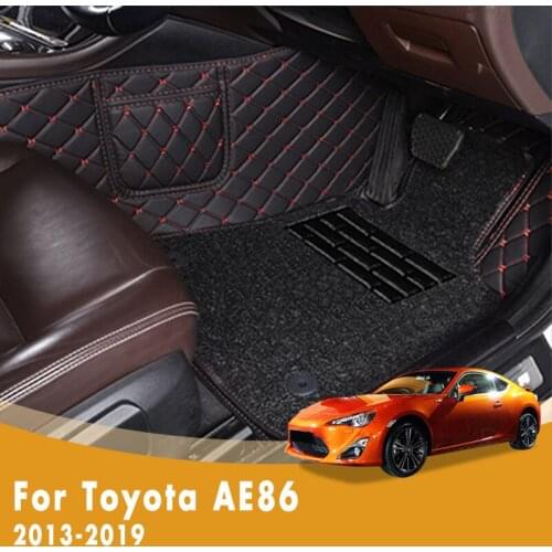 RHD Luxury Double Layer Wire Loop Carpets Car Floor Mats For Toyota AE86 2019 2018 2017 2016 2015 2014 2013 Auto Interior Decor