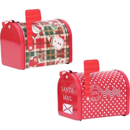 Christmas Candy Box Gift Box Christmas Decoration Supplies Craft Iron Storage Box Iron Box Mailbox Christmas Gift Box Ornaments