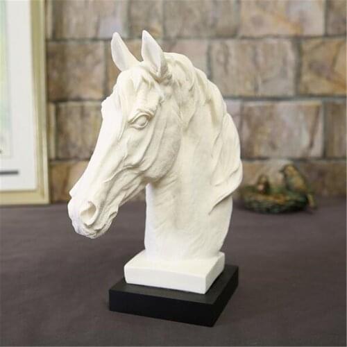 Modern Abstract Horse Head Sculpture Animal Resin Statue Home Decoration Accessories Geometric Resin Ornaments Horse Riding Gift