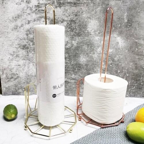 Stainless Steel Rack Kitchen Roll Paper Towel Holder Bathroom Vertical Tissue Toilet Paper Organizer Stand Napkins Rack Decor