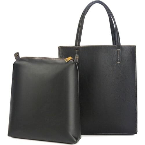 Men Fashion Leather Composite Tote Bag Casual Business Briefcase Shopping Travel Handbags Solid PU Leather Shoulder Bags 2021