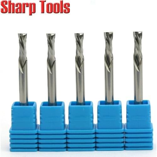 Up & Down Cut Mill Tool 4x12mm 2 Flute Woodworking Router Bits for Wood PVC MDF Plastic, CNC Carbide End Mill Bits Router Cutter