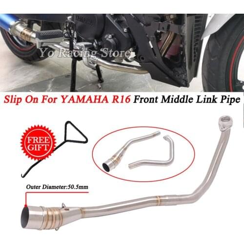 Slip On For Yamaha Y16 Motorcycle Exhaust Escape Modified Stainless Steel Front Middle Link Pipe Connecting 51mm Muffler