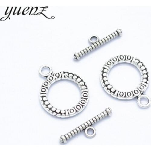 YuenZ 10 set Antique Silver Round-shaped OT Toggle Clasp Metal Fastener Bracelet For Jewelry Making DIY Accessories V214