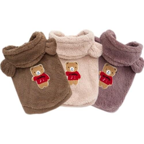 Winter Warm Dog Hooded Coat Jacket Soft Fleece Dog Clothes for Small Dogs Chihuahua Clothing Puppy Pet Cat Costume Pets Products