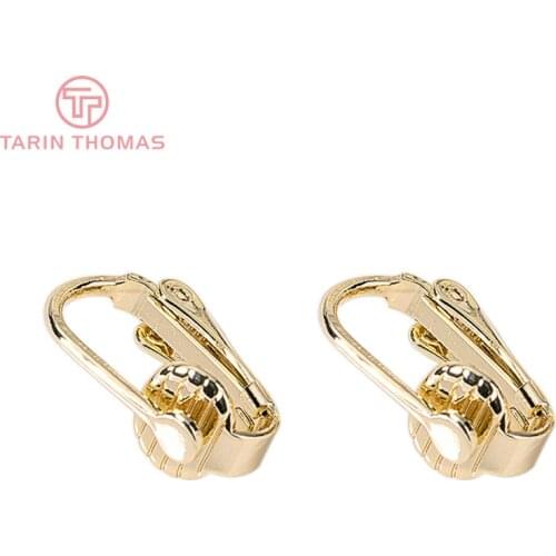 10 *16mm 24 Karat Gold Color Coated Brass Earrings Clip Diy Jewelry Discoveries Earrings Accessories Wholesale