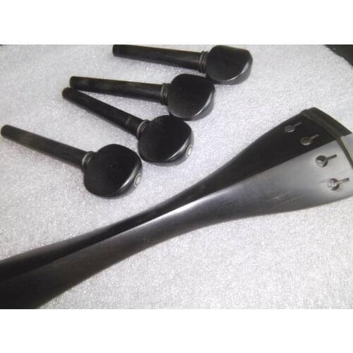 2 Sets Black Ebony cello fitting cello accessories including cello pegs and tail piece