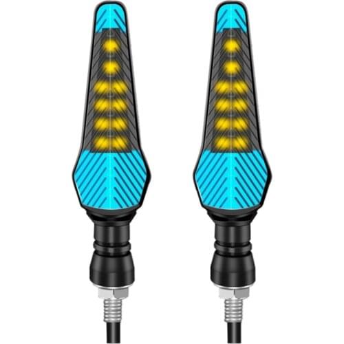 2PCS Motorcycle Turn Signals Light Tail Flasher Flowing Water Blinker Motorcycle Flashing Lights