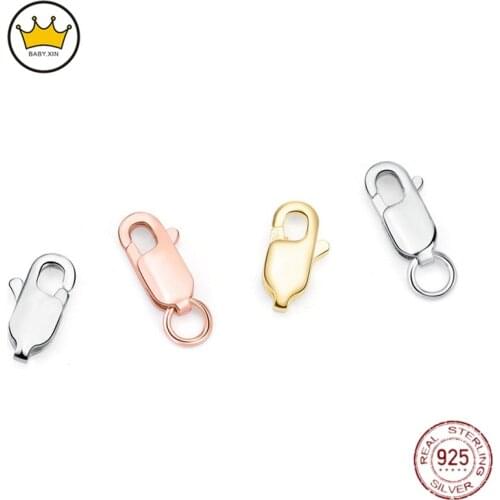 5Pcs 925 Silver Color Jewelry Findings Lobster Clasps Hooks For Necklace Bracelet Chain DIY Jewelry Making Accessories