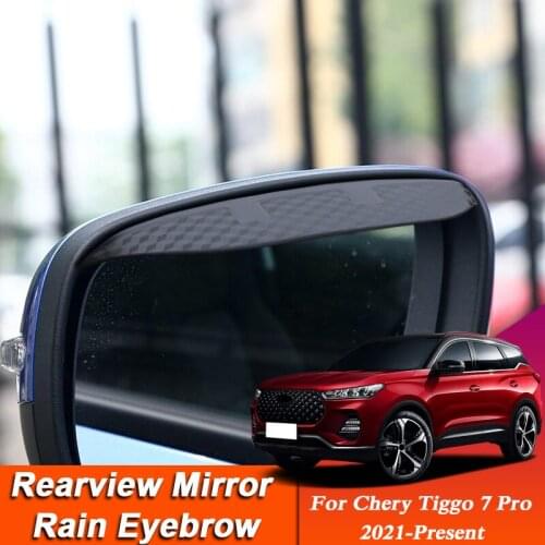 Car-styling For Chery Tiggo 7Pro 2021-Present Carbon Fiber Rearview Mirror Eyebrow Rain Shield Anti-rain Cover External Sticker