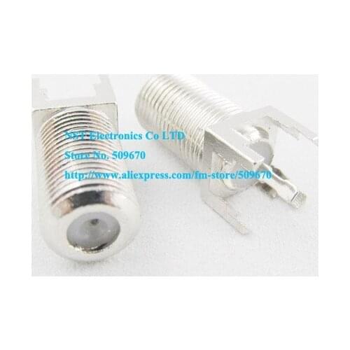Free Shipping /10pcs/ Straight F female Jack with PCB RF coaxial TV connector NEW