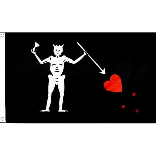 Free shipping xvggdg 90* 150CM Black Beard Blackbeard Edward Teach Pirate Flag Halloween activities quality polyester