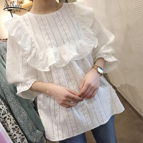 Off-shoulder Chiffon Blouses Women Short-sleeved New Chic Lady Shirts Sunscreen Fashion Blouse Female Blusa Blanca Mujer 15574