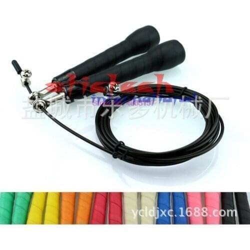 By dhl or ems 50pcs sweat anti-skid handle metal bearing speed skipping rope for mma boxing gym Adjustable crossfit jump rope