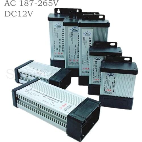 DC12V LED Outdoor Rainproof Power Supply 60W 100W 150W 200W 250W 300W 400W LED Driver Lighting Transformers