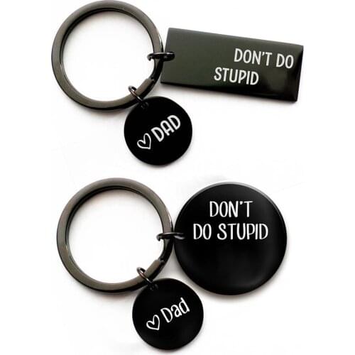 DonS Do Stupid Letters Engraved Keychain Acrylic Bag Keychain Christmas Gift Keychains For Car Keys Decoration Accessories
