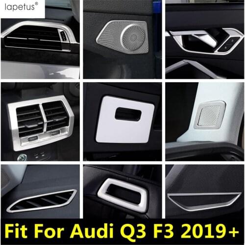 Door Speaker Air AC Vent Window Lift Button Panel Cover Trim Stainless Steel Accessories Interior Kit For Audi Q3 F3 2019 - 2021