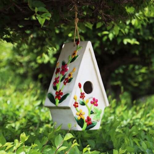 Creative Resin Simulation Birds Nest Sculpture Ornaments Home Outdoor Courtyard Villa Birds Nest Pendant Miniature Garden Decor