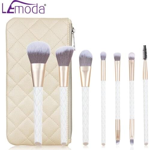 Lemoda New Crocodile Pattern Makeup Brushes 7pcs Eyeshadow Powder Foundation Eyebrow Brushes Face Eye Cosmetic Tools