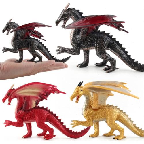 Simulation animal model toy magic dragon fire rock dragon ice snow dragon dinosaur animal jaws movable pvc model toy gift