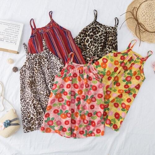 Fashion Cotton Dresses Children Flower Summer Dress 2021 Top Tank Dresses for Girl Baby Clothing