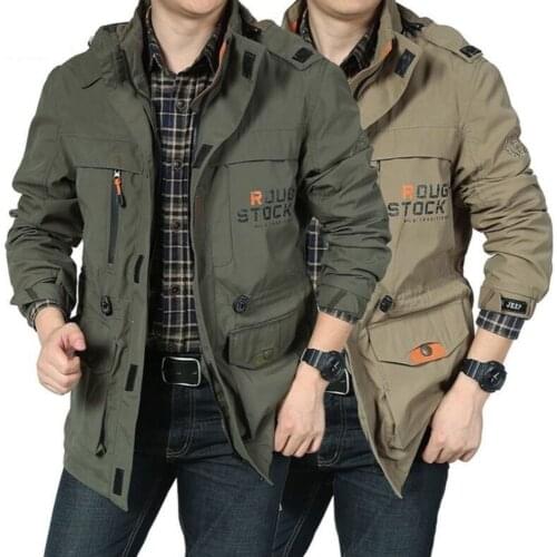 Men Outdoor Suit Winter Plush Thick Warm Coat Windproof Casual Parkas Outwear Jackets Mens Large Multi Pocket Work Jacket