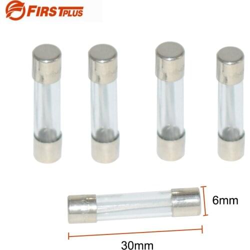 200 Pieces 6x30mm 15A Fast Quick Blow Glass Tube Fuses Assortment Kit For Car Inflatable Pump Vacuum Cleaner Cigarette Lighter