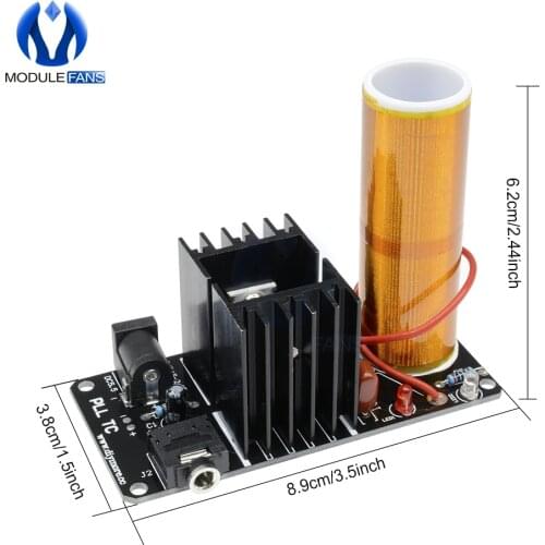 DIY Kit Mini Music Tesla Coil Plasma Speaker Tesla Arc Generator Resonant Wireless Transmission DC 15V-24V Plasma Stereo Speaker