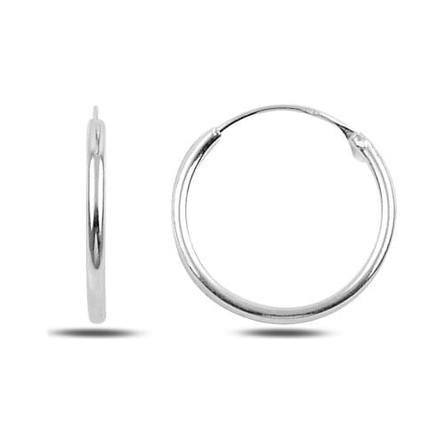 Silver 925 Sterling 16mm Simple Ring Earrings