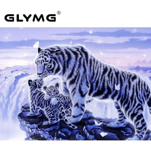 Needlework 5D Diy Diamond Painting Tiger In the Snow Animal serie Diamond embroidery Kits Mosaic Picture All Full Drill Square